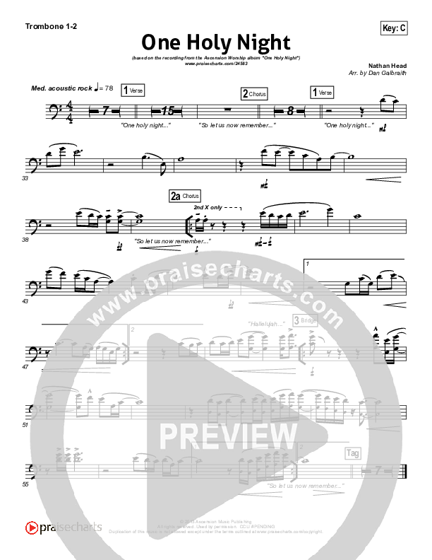One Holy Night Trombone 1/2 (Ascension Worship)
