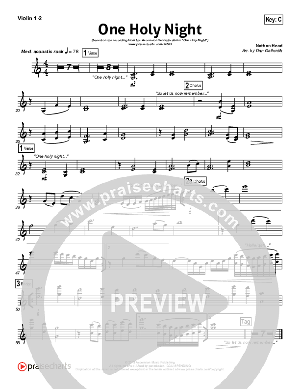 One Holy Night Violin 1/2 (Ascension Worship)