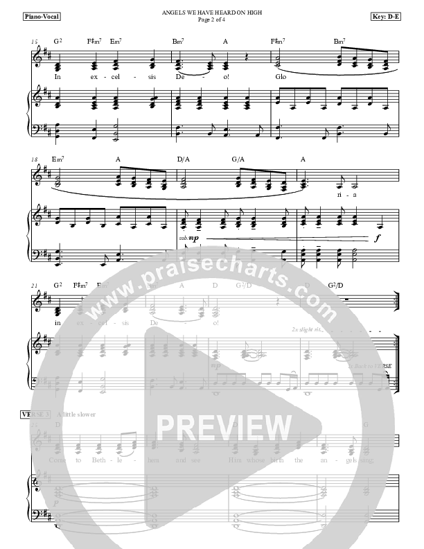 Angels We Have Heard On High Piano/Vocal (Dan Graeber)