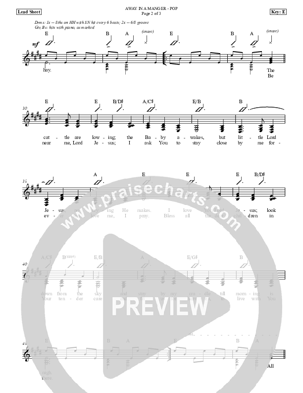 Away In A Manger Lead Sheet (Dan Graeber)
