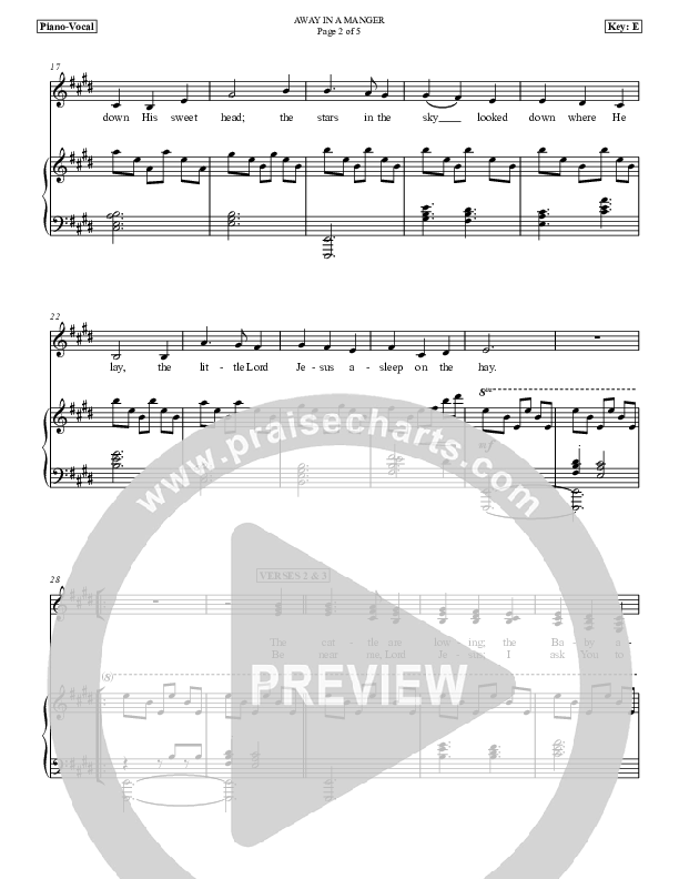 Away In A Manger Piano/Vocal (Dan Graeber)