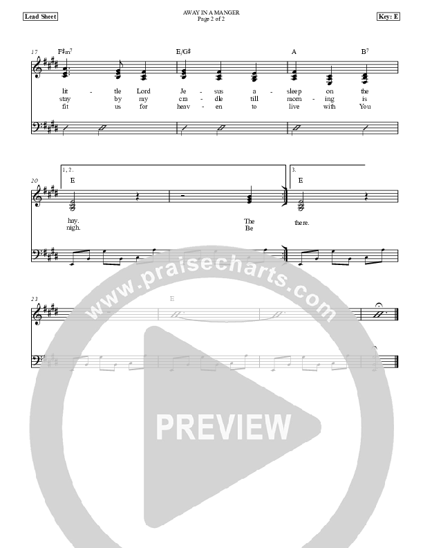 Away In A Manger Lead Sheet (Dan Graeber)