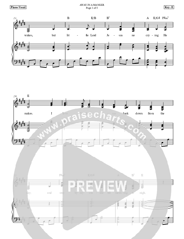 Away In A Manger Piano/Vocal (Dan Graeber)