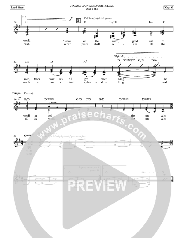 It Came Upon A Midnight Clear Lead Sheet (Dan Graeber)