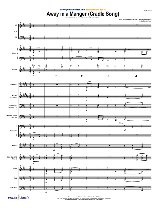 Away In A Manger (Cradle Song) Conductor's Score ( / Traditional Carol / PraiseCharts)
