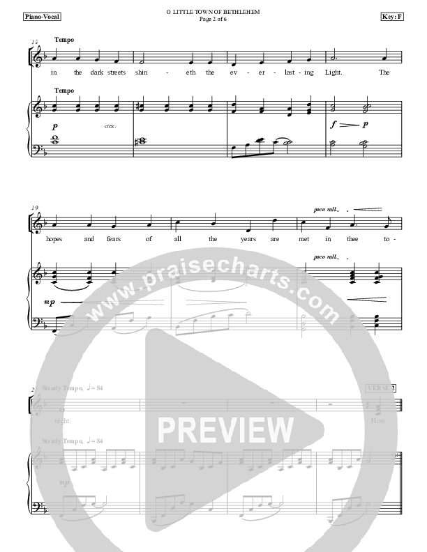 O Little Town Of Bethlehem Piano/Vocal (Dan Graeber)