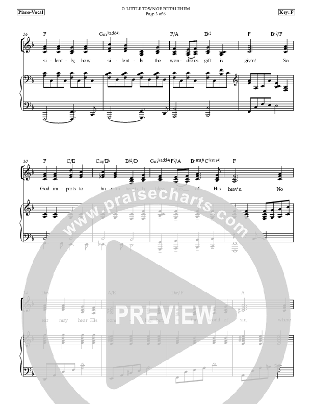 O Little Town Of Bethlehem Piano/Vocal (Dan Graeber)