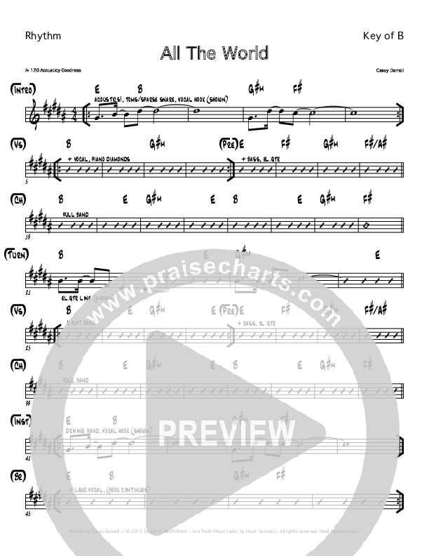 All The World Rhythm Chart (Casey Darnell / North Point Worship)