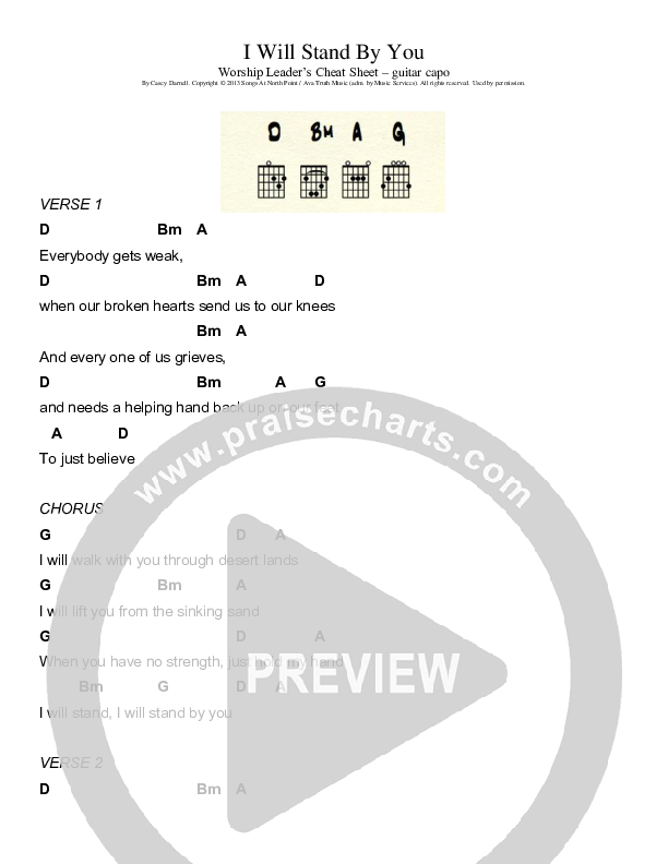 I Will Stand By You Chords & Lyrics (Casey Darnell / North Point Worship)