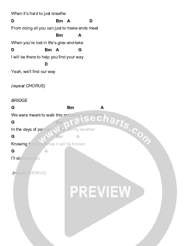 I Will Stand By You Chords & Lyrics (Casey Darnell / North Point Worship)