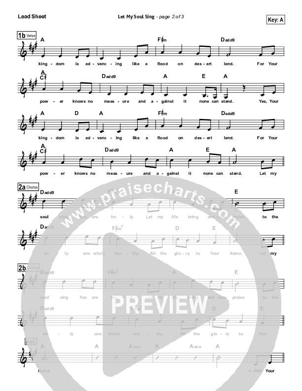 Let My Soul Sing Lead Sheet (Casey Darnell / North Point Worship)