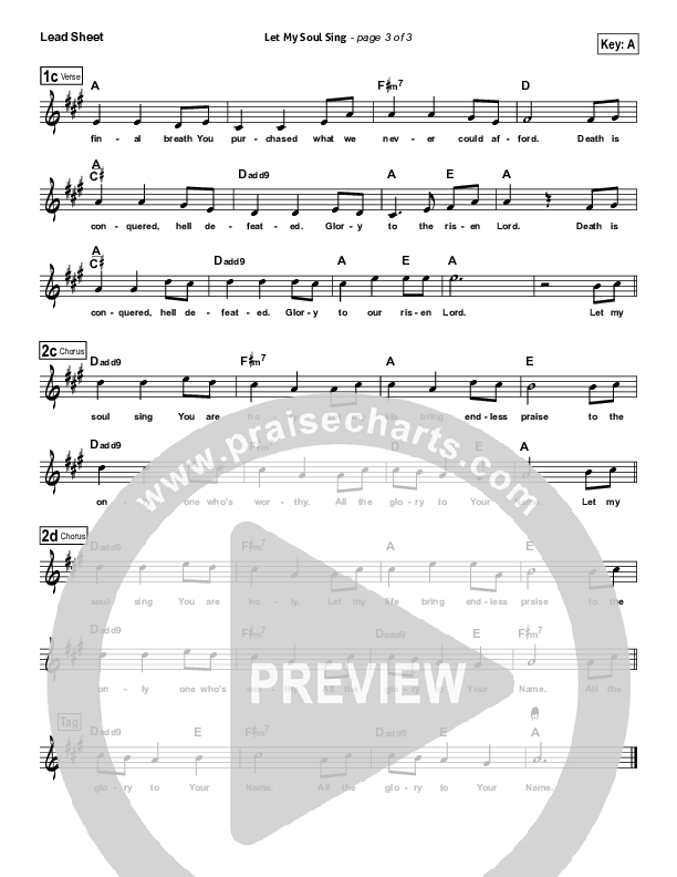Let My Soul Sing Lead Sheet (Casey Darnell / North Point Worship)