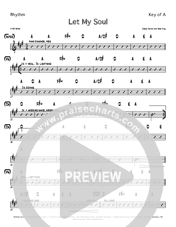 Let My Soul Sing Rhythm Chart (Casey Darnell / North Point Worship)