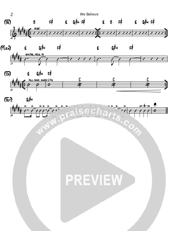 We Believe Rhythm Chart (Casey Darnell / North Point Worship)