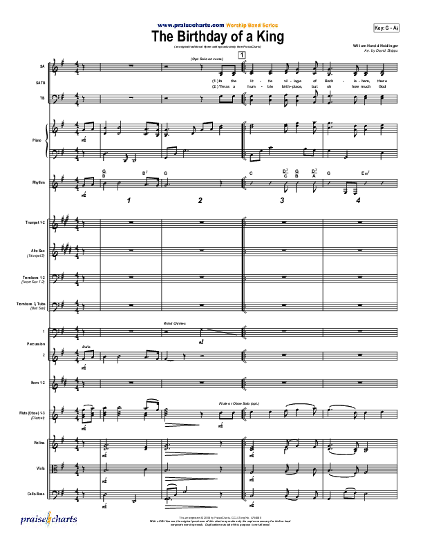 The Birthday Of A King Conductor's Score ( / Traditional Carol / PraiseCharts)