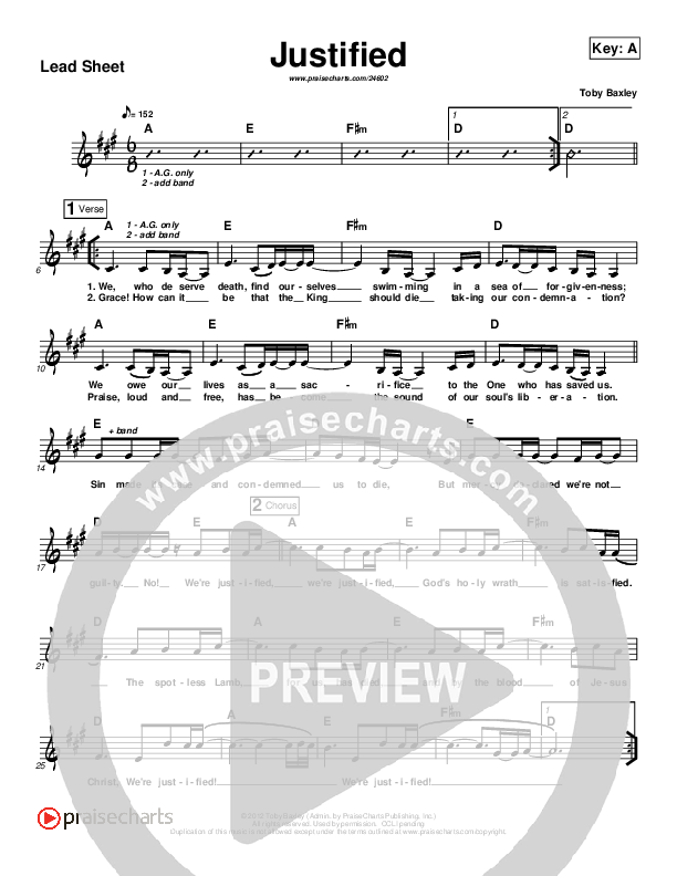 Justified Lead Sheet (Toby Baxley)