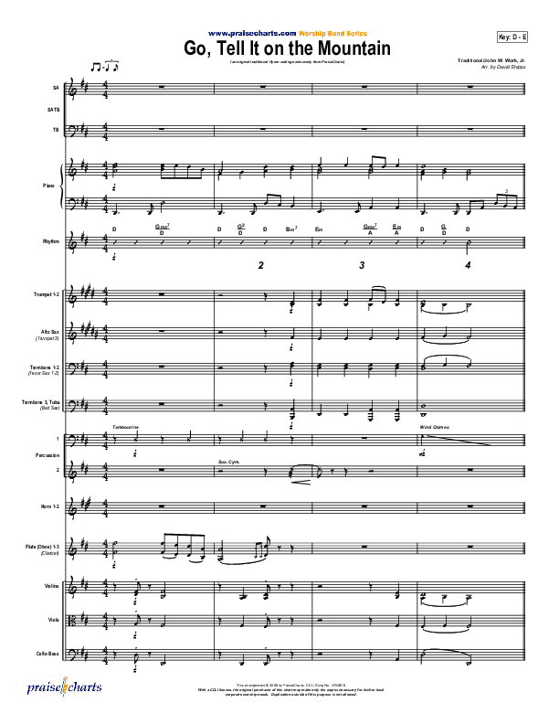 Go Tell It On The Mountain Conductor's Score (Traditional Carol / PraiseCharts)