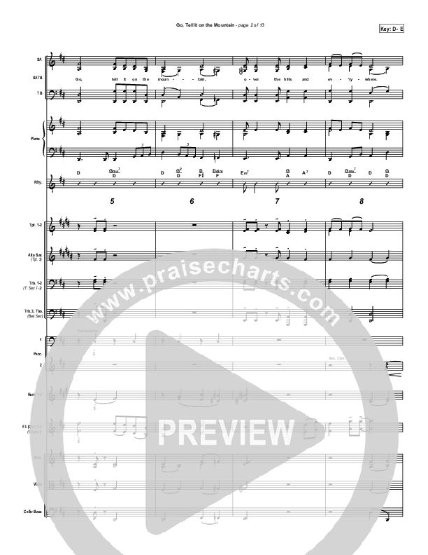 Go Tell It On The Mountain Conductor's Score (Traditional Carol / PraiseCharts)