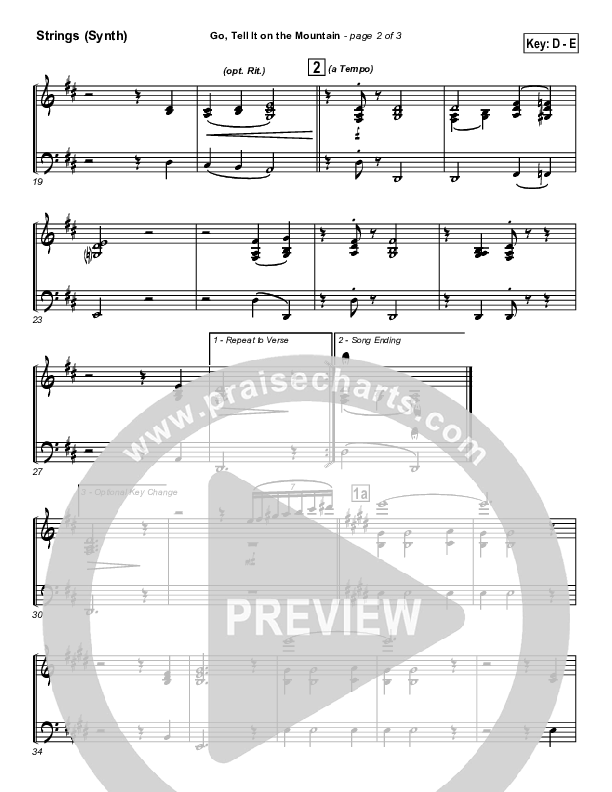 Go Tell It On The Mountain String Pack (Traditional Carol / PraiseCharts)
