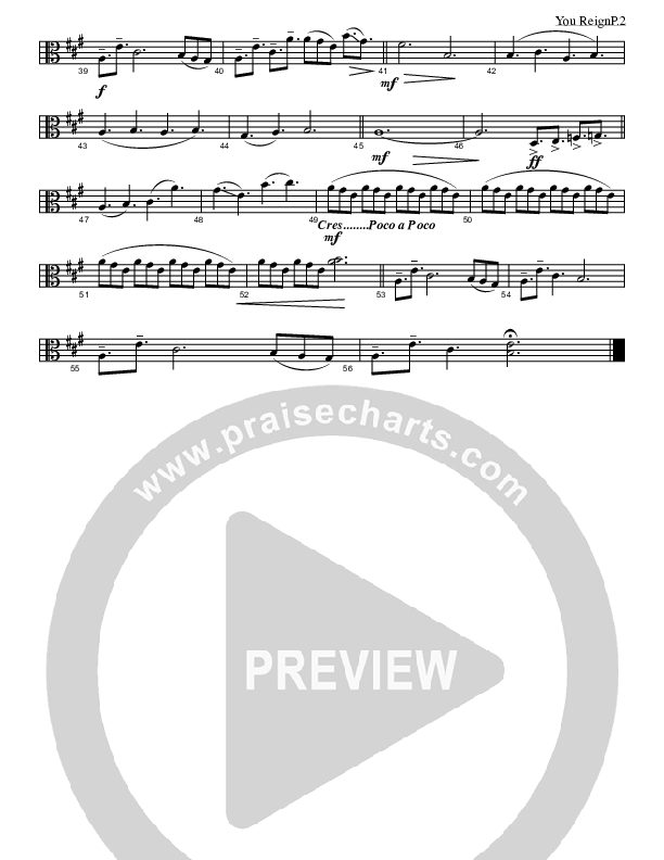 You Reign (Instrumental) Viola (David Glenn)