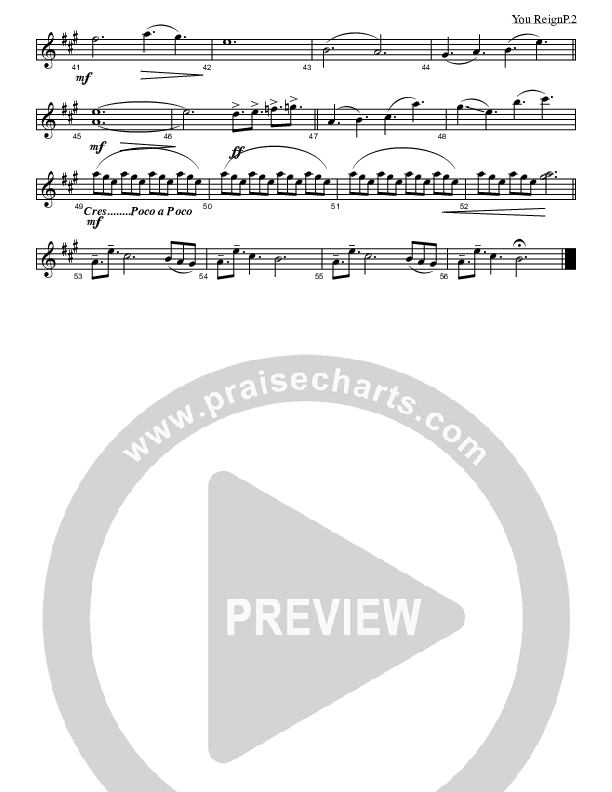 You Reign (Instrumental) Violin 1 (David Glenn)