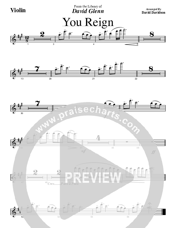 You Reign (Instrumental) Violins (David Glenn)