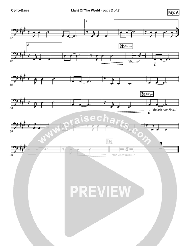 Light Of The World Cello/Bass (Lauren Daigle)