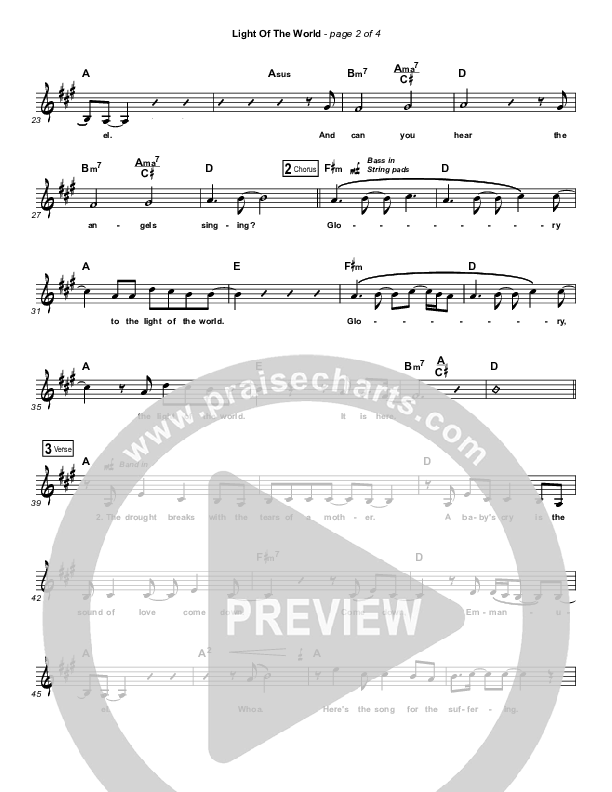 Light Of The World Lead Sheet (Melody) (Lauren Daigle)