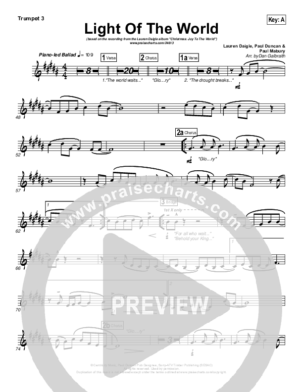 Light Of The World Trumpet 3 (Lauren Daigle)
