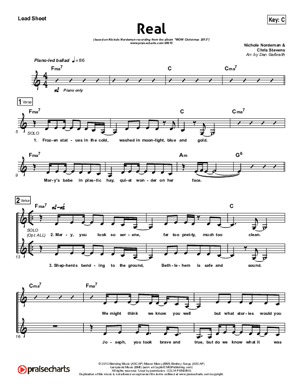 Real Lead Sheet (Nichole Nordeman)