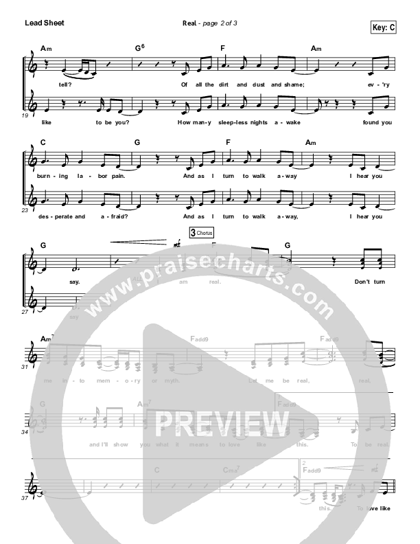 Real Lead Sheet (Nichole Nordeman)