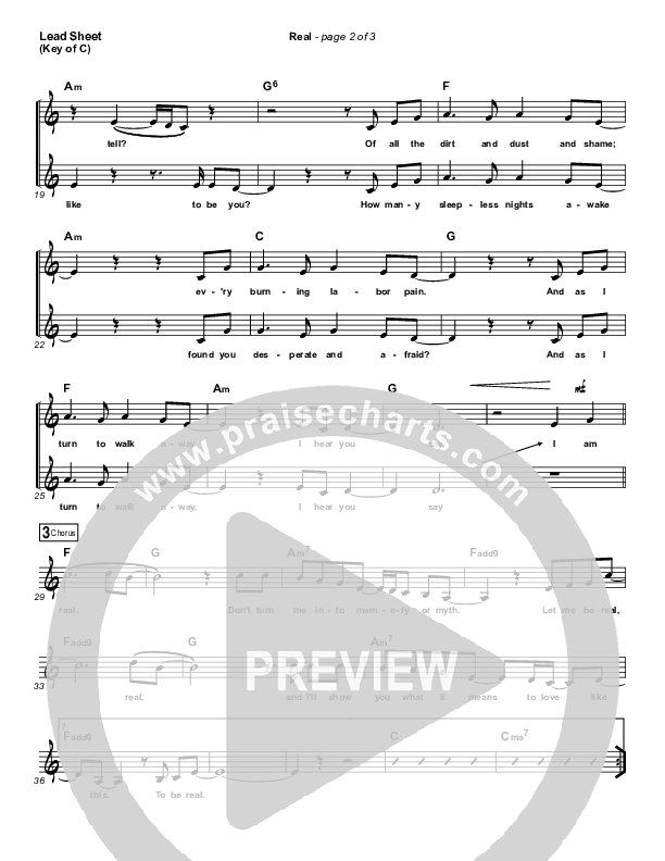 Real Lead Sheet (Melody) (Nichole Nordeman)