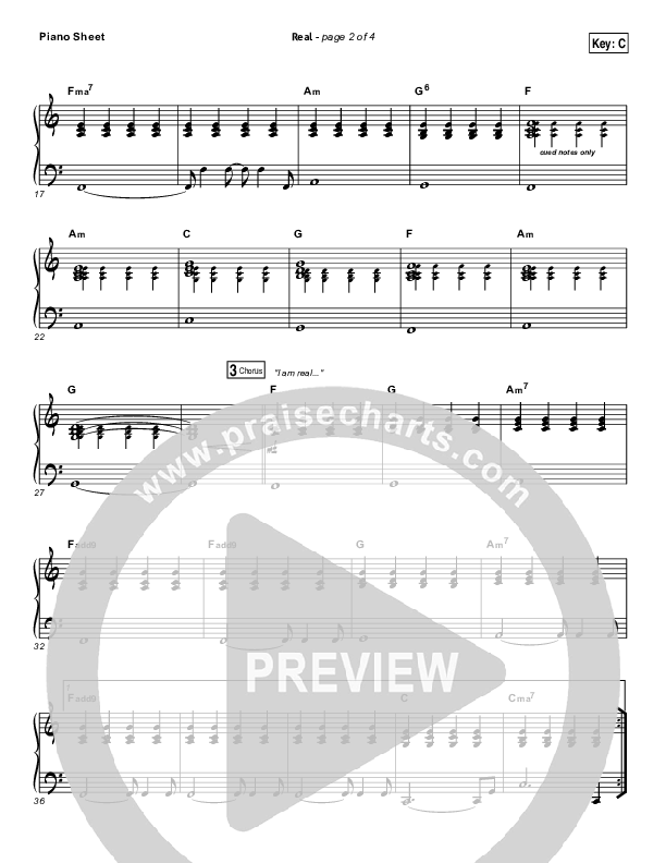 Real Piano Sheet (Nichole Nordeman)