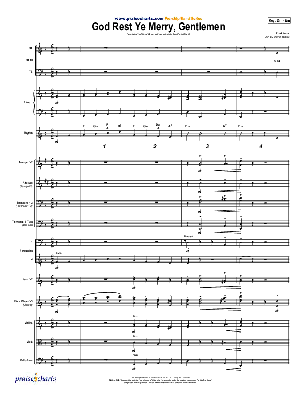 God Rest Ye Merry Gentlemen Conductor's Score (Traditional Carol / PraiseCharts)