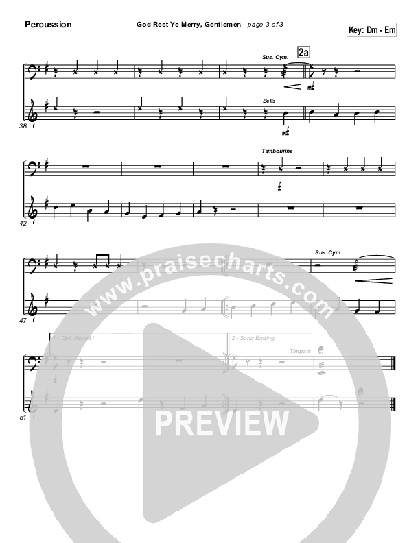 God Rest Ye Merry Gentlemen Percussion (Traditional Carol / PraiseCharts)