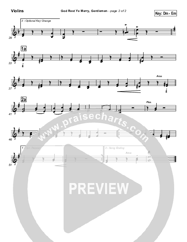 God Rest Ye Merry Gentlemen Violins (Traditional Carol / PraiseCharts)