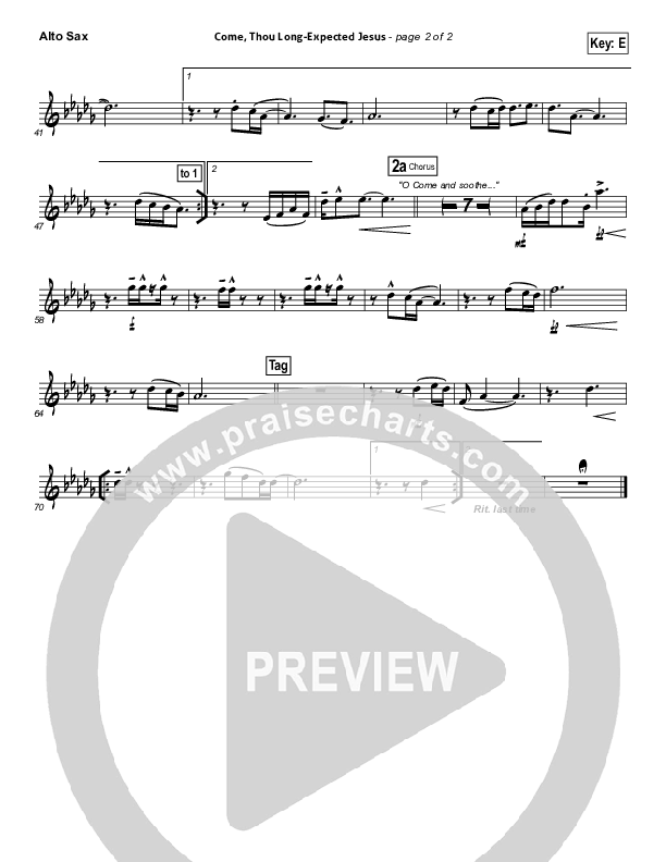 Come Thou Long-Expected Jesus (Soothe Our Weary Souls) Alto Sax (Toby Baxley)