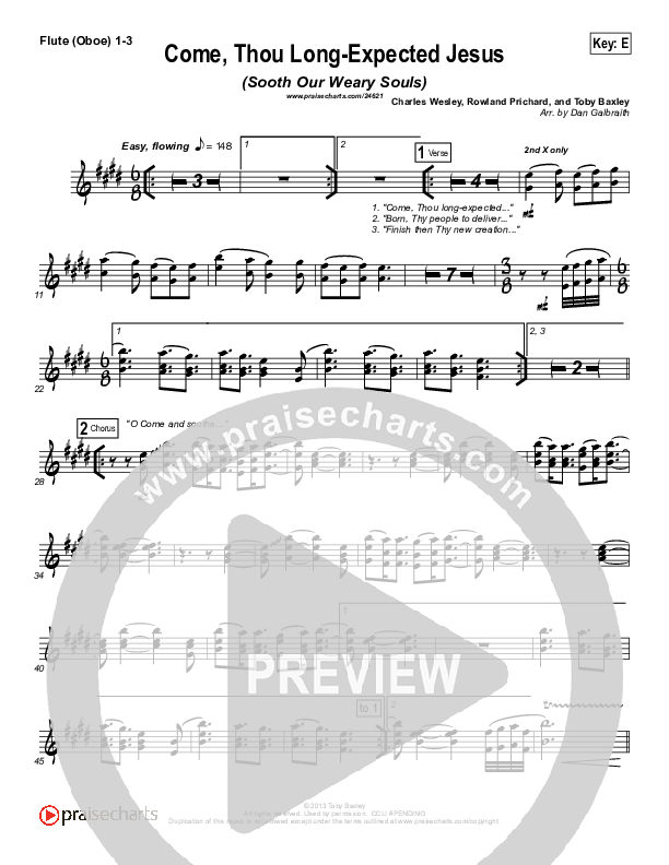 Come Thou Long-Expected Jesus (Soothe Our Weary Souls) Wind Pack (Toby Baxley)