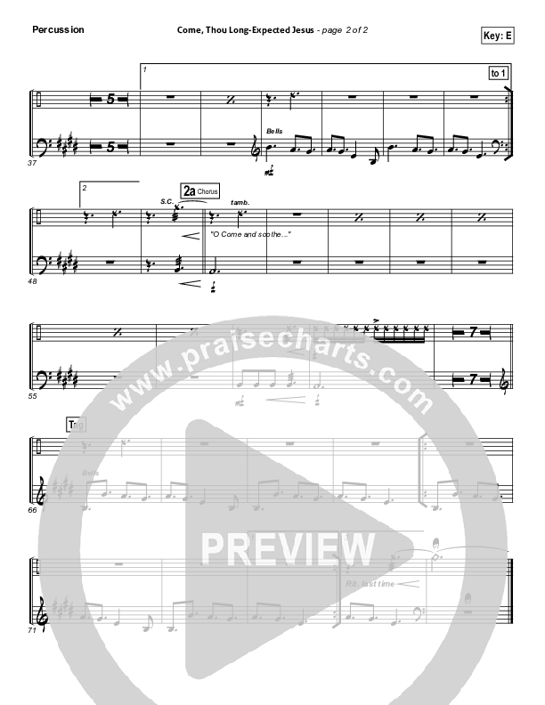 Come Thou Long-Expected Jesus (Soothe Our Weary Souls) Percussion (Toby Baxley)