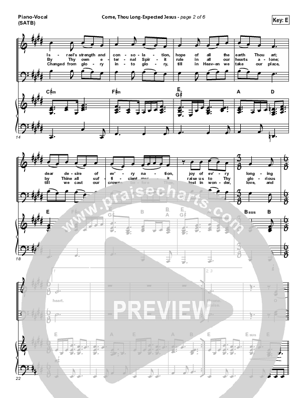 Come Thou Long-Expected Jesus (Soothe Our Weary Souls) Piano/Vocal Pack (Toby Baxley)