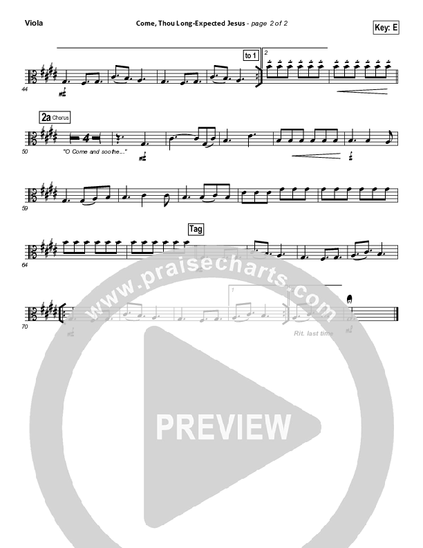 Come Thou Long-Expected Jesus (Soothe Our Weary Souls) Viola (Toby Baxley)