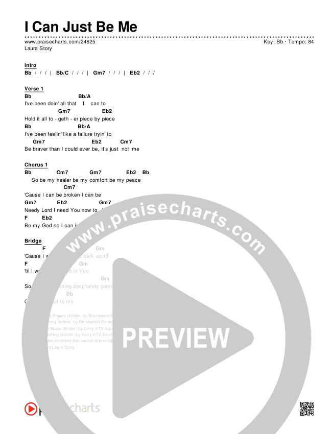 I Can Just Be Me Chords & Lyrics (Laura Story)