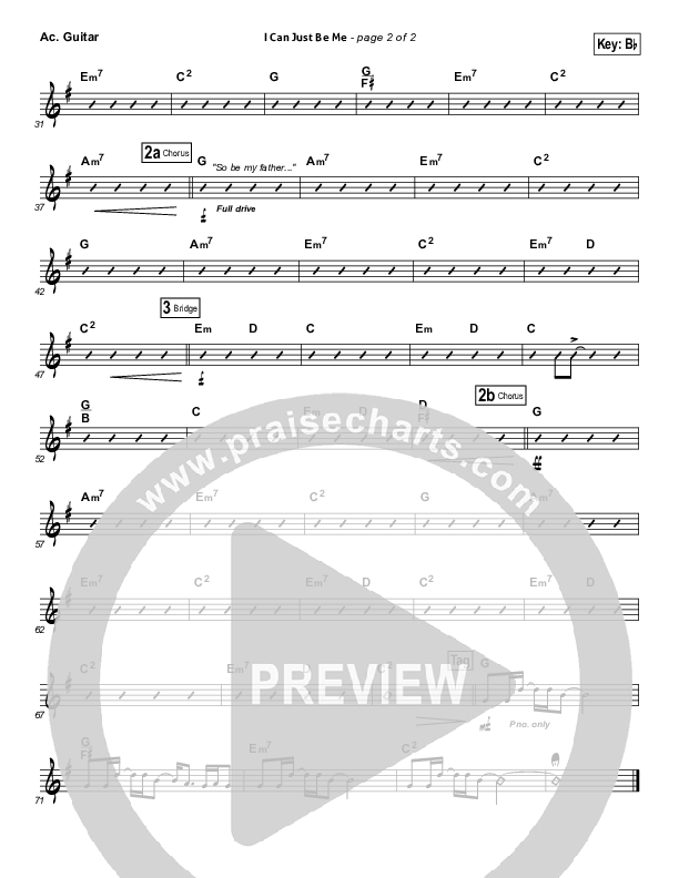 I Can Just Be Me Acoustic Guitar (Laura Story)