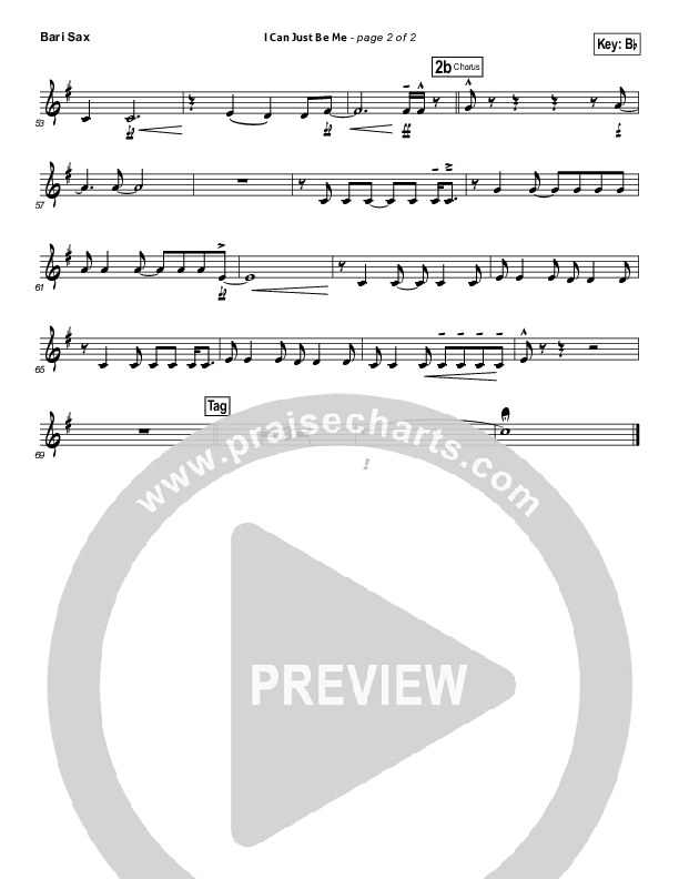 I Can Just Be Me Bari Sax (Laura Story)