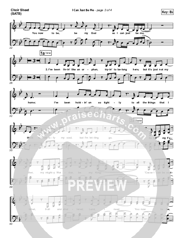 I Can Just Be Me Choir Vocals (SATB) (Laura Story)