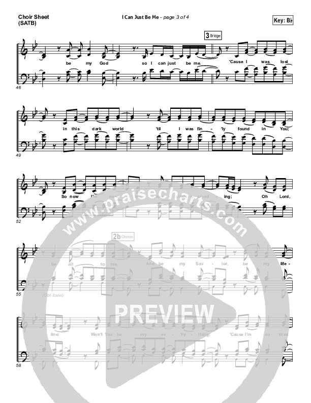 I Can Just Be Me Choir Vocals (SATB) (Laura Story)