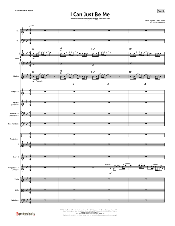 I Can Just Be Me Conductor's Score (Laura Story)