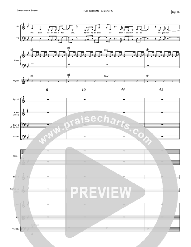 I Can Just Be Me Conductor's Score (Laura Story)