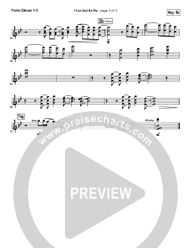 I Can Just Be Me Flute/Oboe 1/2/3 (Laura Story)