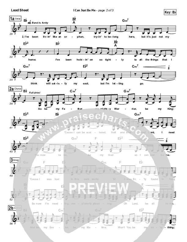 I Can Just Be Me Lead Sheet (Laura Story)